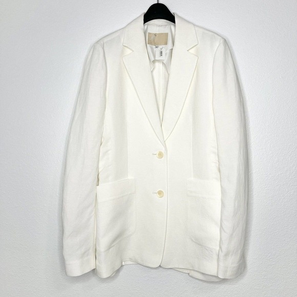 The Author White Linen Blend Le Single Relaxed Fit Blazer Jacket Sz S NWT - Picture 4 of 16